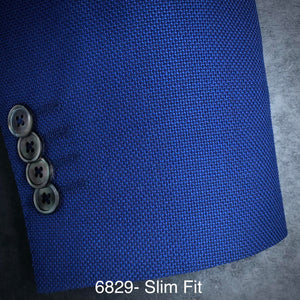 Blue Texture Blazer | Slim Fit Soft Jacket | All Wool | 6829