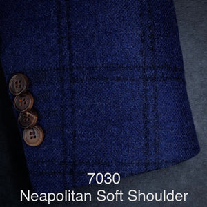 Blue Flannel w/ Box Plaid | Soft Jacket Kensington | All Wool