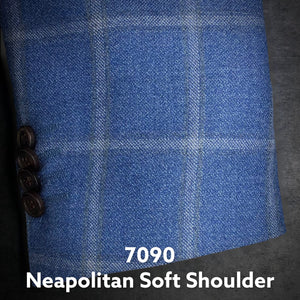Mid Blue Windowpane | Men's Sport Coat | Soft Jacket Kensington | All Wool