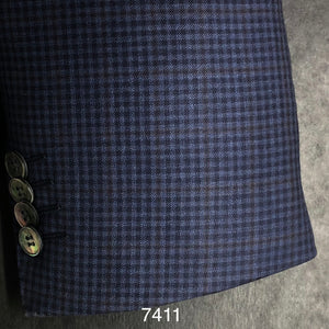 Navy Small Check w/ Burgundy Windowpane | Men's Sport Coat | Contemporary Fit | All Wool