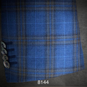 Blue Plaid w/ Camel | Contemporary Fit | All Wool | 8144