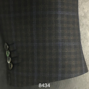 Charcoal Check w/ Tan | Contemporary Fit | All Wool | 8434
