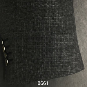 Charcoal Texture Solid | Contemporary Fit | All Wool | 8661