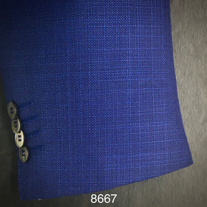 Blue Textured Solid | Contemporary Fit | All Wool | 8667