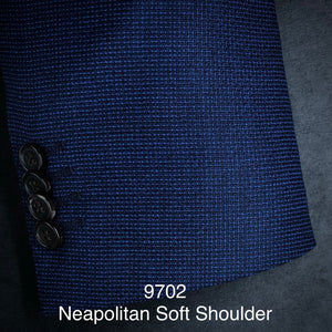 Navy w/ Blue Basketweave | Soft Shoulder Kensington | All Wool