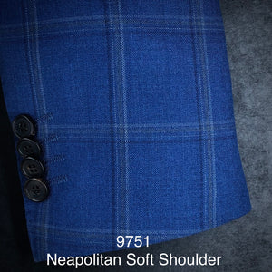 Mid Blue Box Plaid | Kensington Soft Jacket | All Wool