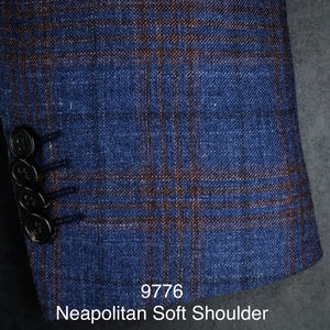 Blue w/ Bronze Plaid | Kensington Soft Jacket | Cashmere/Silk/Linen/Wool