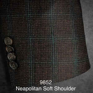 Berry Flannel w/ Olive Windowpane | Men's Sports Coat | Soft Jacket Kensington | All Wool | 9852