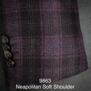 Berry Flannel w/ Plum Plaid | Men's Sports Coat | Soft Jacket Kensington | All Wool  | 9863