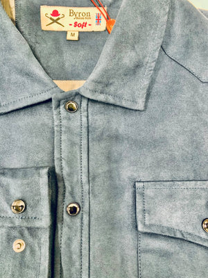 Blue | Snap Button | Over Shirt | Micro Suede