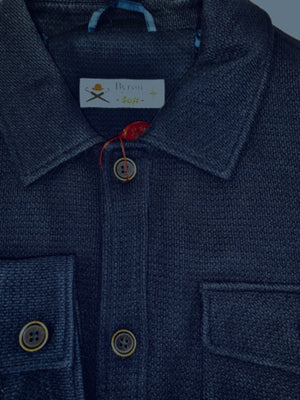 Navy Texture | Shirt Jacket w/ Stretch